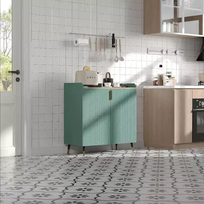 Mobile Bar con Portabottiglie e Credenza, Mobile Moderno per Caffè con Texture Scanalata e Cassetti Contenitori per Cucina, Sala da Pranzo