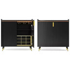 Mobile Bar con Portabottiglie e Credenza, Mobile Moderno per Caffè con Texture Scanalata e Cassetti Contenitori per Cucina, Sala da Pranzo