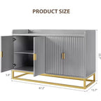 Credenza scanalata da 120 cm con armadietto, credenza moderna da cucina con ripiani regolabili con ante per soggiorno, cucina, ingresso
