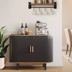 Mobile credenza a buffet scanalato da 40'', armadietto contenitore con anta scorrevole e ripiano regolabile, per soggiorno, sala da pranzo, cucina, corridoio