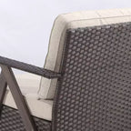 Ensemble de sept meubles d'extérieur UPTIOT : canapé 3 places, 2 fauteuils à bascule pivotants, 2 fauteuils individuels et 2 poufs pour un confort optimal sur votre terrasse