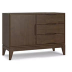 Pearson Solid Wood 42 inch Wide Mid Century Modern 3 Drawer Sideboard in Walnut Brown