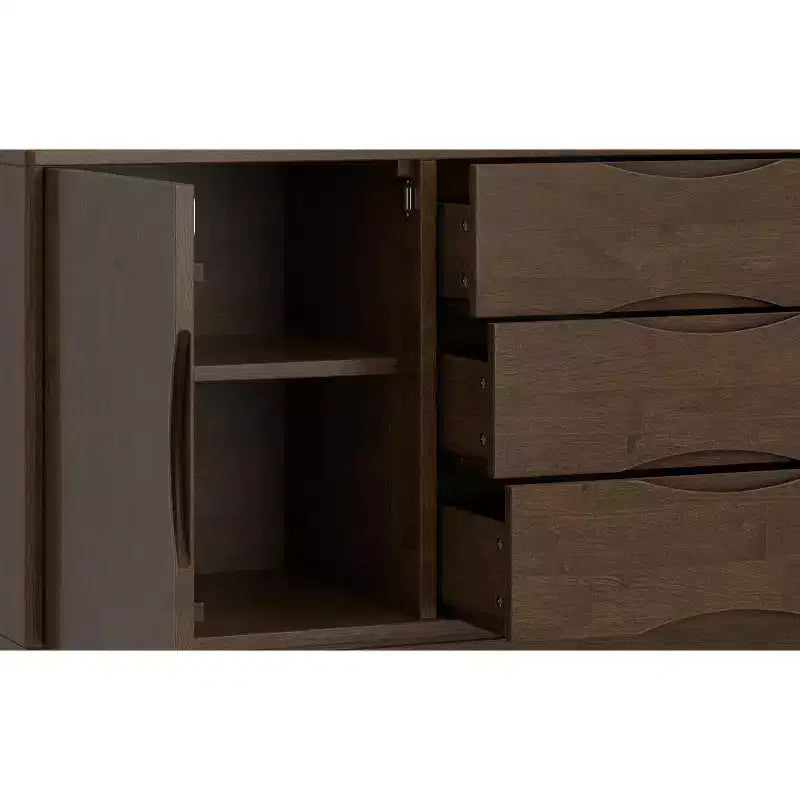 Credenza a 3 cassetti moderna di metà secolo in legno massello di noce marrone, larghezza 42 pollici, modello Pearson