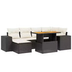 vidaXL Patio Sofa Set with Cushions Outdoor Furniture 7 Piece Poly Rattan