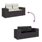 vidaXL Salon de jardin avec coussins Mobilier d'extérieur 7 pièces en résine tressée
