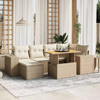 vidaXL Salon de jardin avec coussins Mobilier d'extérieur 7 pièces en résine tressée