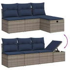 vidaXL Set Divani da Giardino 7 pz con Cuscini Grigio in Polyrattan
