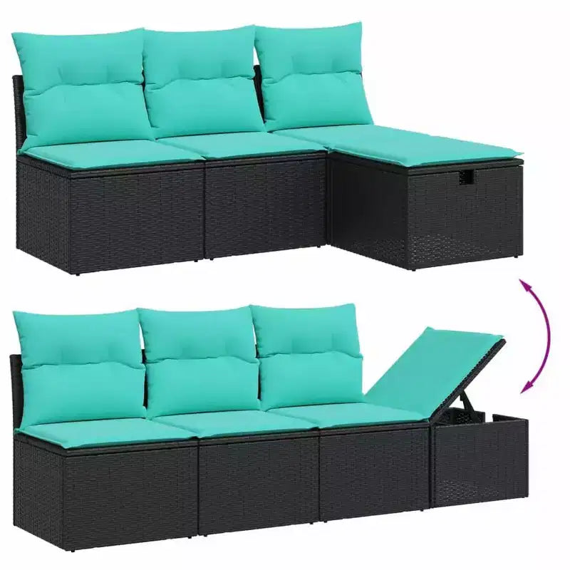 vidaXL Set Divani da Giardino 7 pz con Cuscini Grigio in Polyrattan