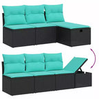 vidaXL Set Divani da Giardino 7 pz con Cuscini Grigio in Polyrattan
