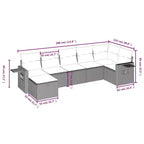 vidaXL Set Divani da Giardino 7 pz con Cuscini Grigio in Polyrattan