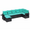 vidaXL Set Divani da Giardino 7 pz con Cuscini Grigio in Polyrattan