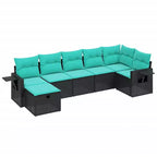 vidaXL Set Divani da Giardino 7 pz con Cuscini Grigio in Polyrattan