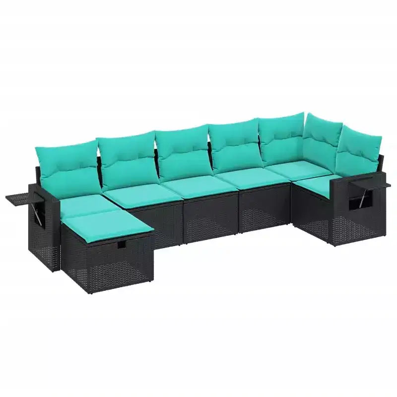 vidaXL Set Divani da Giardino 7 pz con Cuscini Grigio in Polyrattan