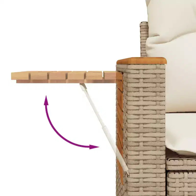 vidaXL Set Divani da Giardino 4 pz con Cuscini Polyrattan Acacia