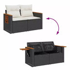 vidaXL Set Divani da Giardino 4 pz con Cuscini Polyrattan Acacia