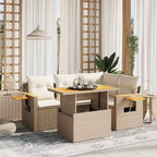 vidaXL Set Divani da Giardino 4 pz con Cuscini Polyrattan Acacia