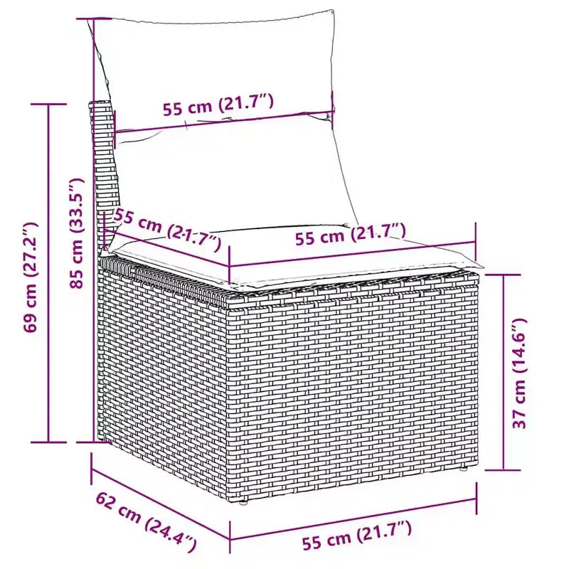 vidaXL Set Divani da Giardino 4 pz con Cuscini Polyrattan Acacia