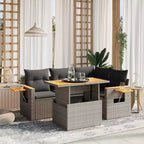 vidaXL Set Divani da Giardino 4 pz con Cuscini Polyrattan Acacia