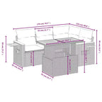 vidaXL Set Divani da Giardino 4 pz con Cuscini Polyrattan Acacia