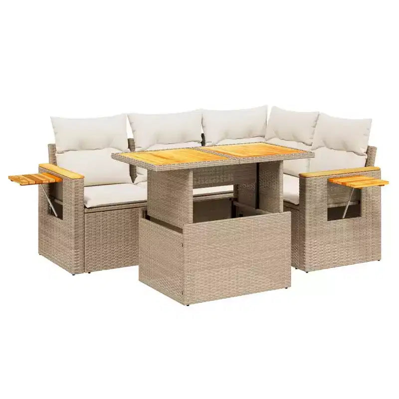 vidaXL Set Divani da Giardino 4 pz con Cuscini Polyrattan Acacia