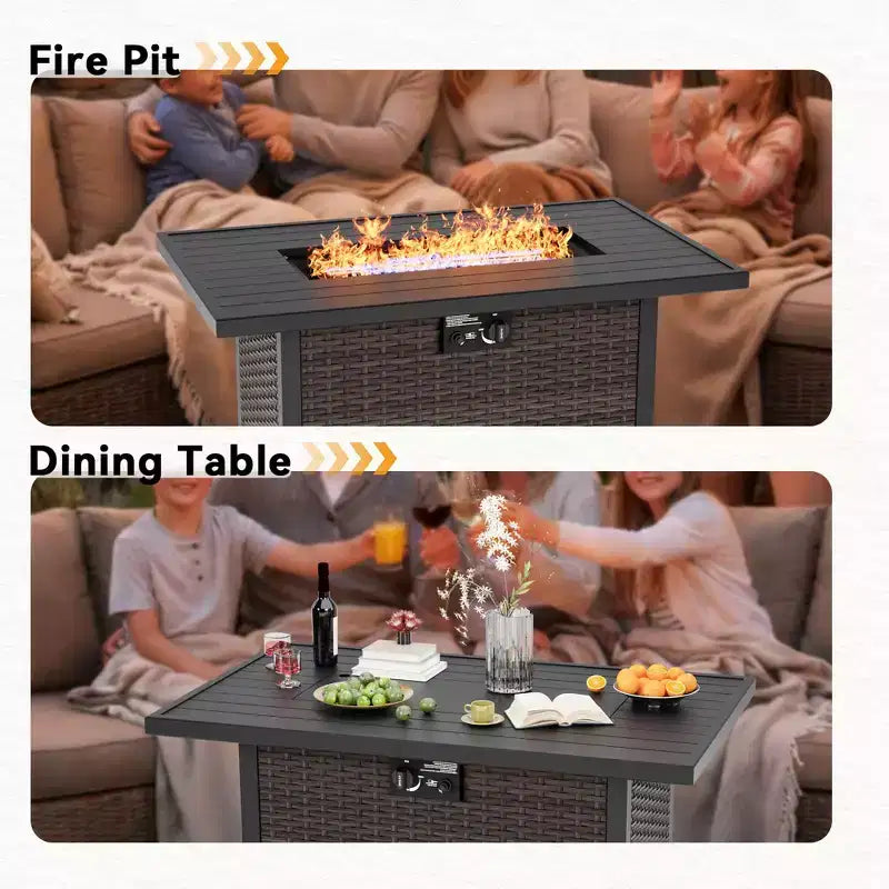 Ensemble de conversation extérieur haut de gamme UPTIOT avec table de cuisson convertible