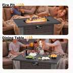 Ensemble de conversation extérieur haut de gamme UPTIOT avec table de cuisson convertible