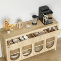 55 Large Sideboard Buffet Cabinet with Storage and 2 Fluted Drawer Front,Buffet Table Coffee Bar Storage Cabinet for Dining Room,Living Room,Kitchen