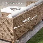 Captiva Designs Set Divano Sezionale in Rattan Vimini per Patio, con Pouf e Cuscini
