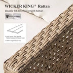 Captiva Designs Set Divano Sezionale in Rattan Vimini per Patio, con Pouf e Cuscini