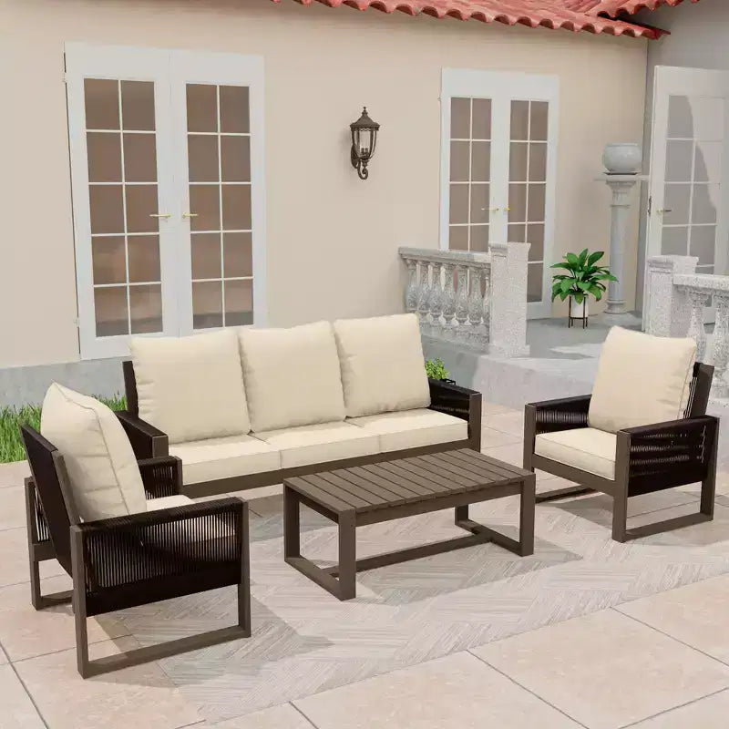 Set per Patio Esterno UPTIOT in Legno di Tsuga di Alta Qualità e Comfort Resistente all'Acqua