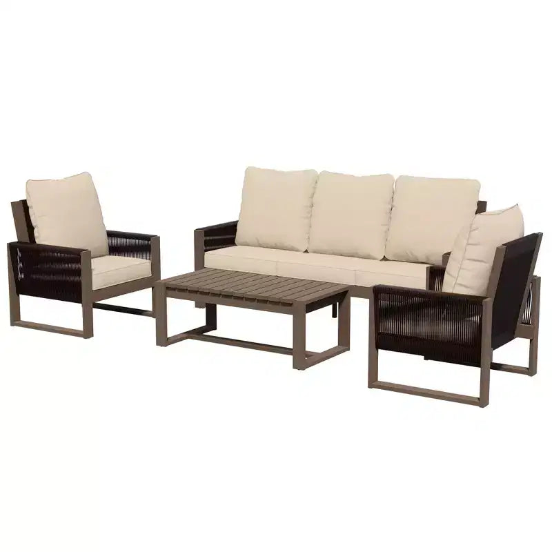 Set per Patio Esterno UPTIOT in Legno di Tsuga di Alta Qualità e Comfort Resistente all'Acqua
