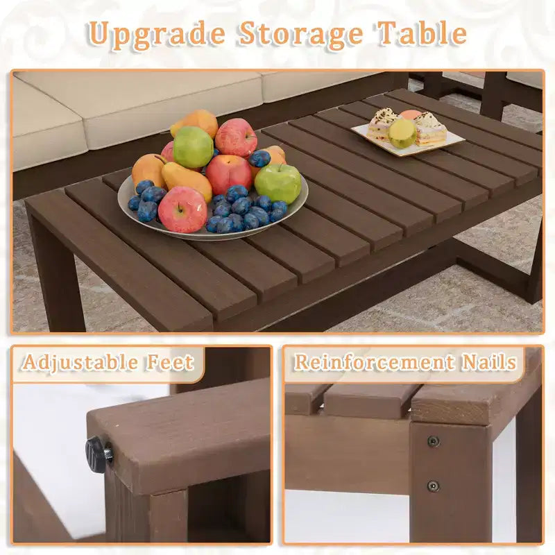Set per Patio Esterno UPTIOT in Legno di Tsuga di Alta Qualità e Comfort Resistente all'Acqua