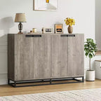 Mobile Credenza a Buffet da 55 Pollici, Mobile Contenitore con 4 Ante e Ripiani Regolabili, Mobile Contenitore da Cucina, Sala da Pranzo, Ingresso, Soggiorno