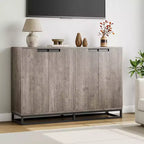 Mobile Credenza a Buffet da 55 Pollici, Mobile Contenitore con 4 Ante e Ripiani Regolabili, Mobile Contenitore da Cucina, Sala da Pranzo, Ingresso, Soggiorno