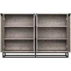 Mobile Credenza a Buffet da 55 Pollici, Mobile Contenitore con 4 Ante e Ripiani Regolabili, Mobile Contenitore da Cucina, Sala da Pranzo, Ingresso, Soggiorno