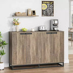 Mobile Credenza a Buffet da 55 Pollici, Mobile Contenitore con 4 Ante e Ripiani Regolabili, Mobile Contenitore da Cucina, Sala da Pranzo, Ingresso, Soggiorno