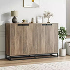 Mobile Credenza a Buffet da 55 Pollici, Mobile Contenitore con 4 Ante e Ripiani Regolabili, Mobile Contenitore da Cucina, Sala da Pranzo, Ingresso, Soggiorno