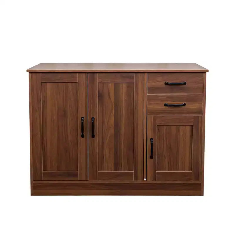 Mobile Credenza Moderno sumyeg in Legno con 2 Ante, 2 Cassetti e Vano a Giorno, Consolle da 110 cm