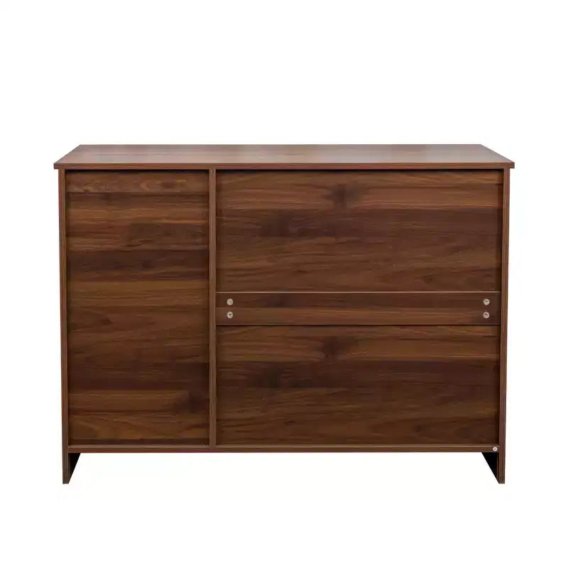 Mobile Credenza Moderno sumyeg in Legno con 2 Ante, 2 Cassetti e Vano a Giorno, Consolle da 110 cm