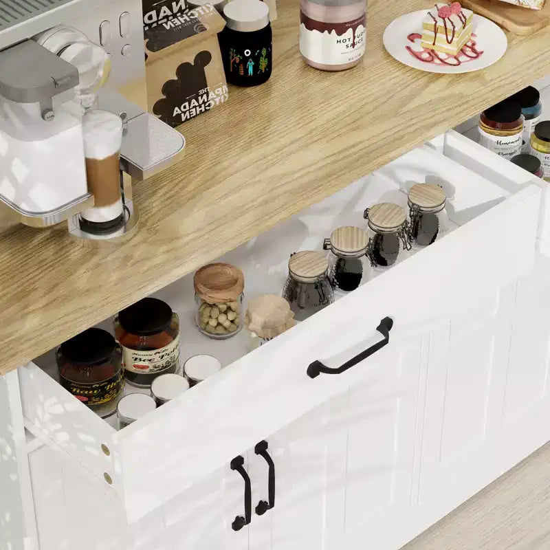 sumyeg 55.91 Buffet de ferme avec 2 tiroirs et 4 portes pour salle à manger
