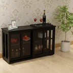 sumyeg Kitchen Storage Cabinet with Glass Door for Pantry or Dining Room