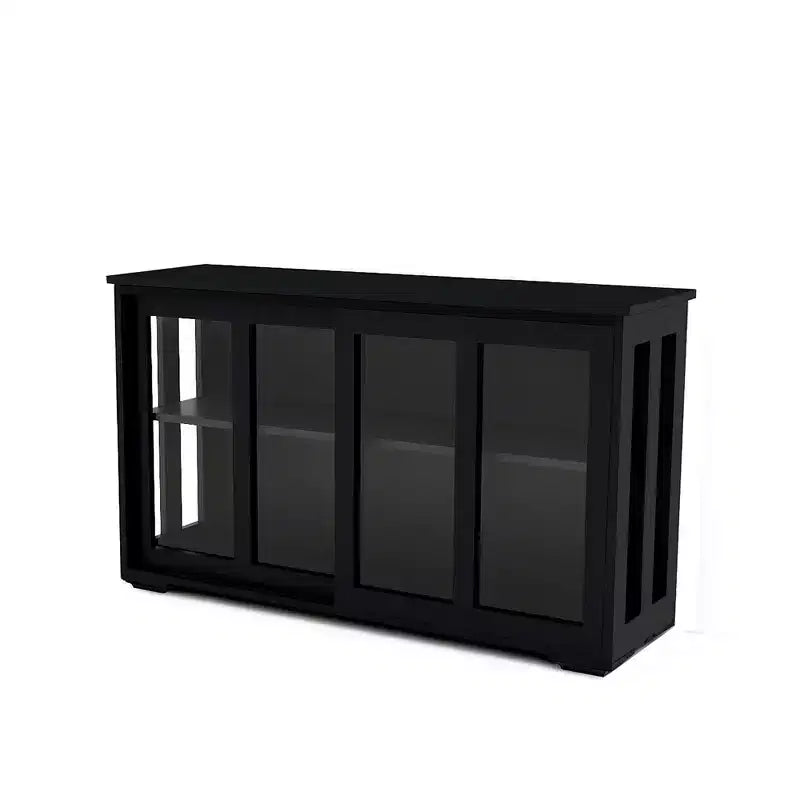Meuble de rangement de cuisine sumyeg avec porte vitrée pour cellier ou salle à manger