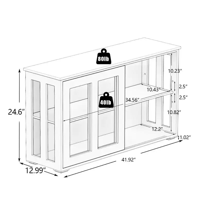 Meuble de rangement de cuisine sumyeg avec porte vitrée pour cellier ou salle à manger