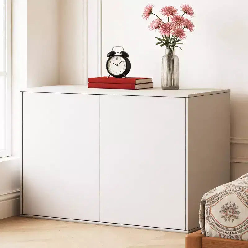 Gaoyangjiaju Cassettiera Moderna color Crema da 80 cm con 3 Cassetti con Apertura a Pressione, Comodino Piccolo per Camera da Letto, Armadietto Contenitore