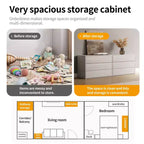 Gaoyangjiaju Cassettiera Moderna color Crema da 80 cm con 3 Cassetti con Apertura a Pressione, Comodino Piccolo per Camera da Letto, Armadietto Contenitore