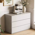 Gaoyangjiaju Cassettiera Moderna color Crema da 80 cm con 3 Cassetti con Apertura a Pressione, Comodino Piccolo per Camera da Letto, Armadietto Contenitore