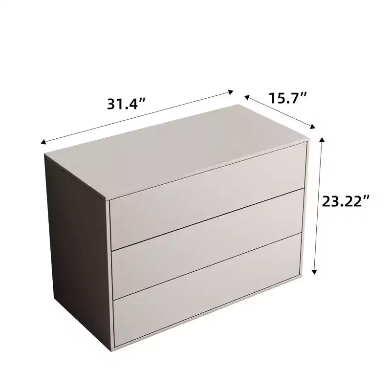 Gaoyangjiaju Cassettiera Moderna color Crema da 80 cm con 3 Cassetti con Apertura a Pressione, Comodino Piccolo per Camera da Letto, Armadietto Contenitore