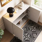 Gaoyangjiaju Cassettiera Moderna color Crema da 80 cm con 3 Cassetti con Apertura a Pressione, Comodino Piccolo per Camera da Letto, Armadietto Contenitore