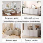 Gaoyangjiaju Cassettiera Moderna color Crema da 80 cm con 3 Cassetti con Apertura a Pressione, Comodino Piccolo per Camera da Letto, Armadietto Contenitore