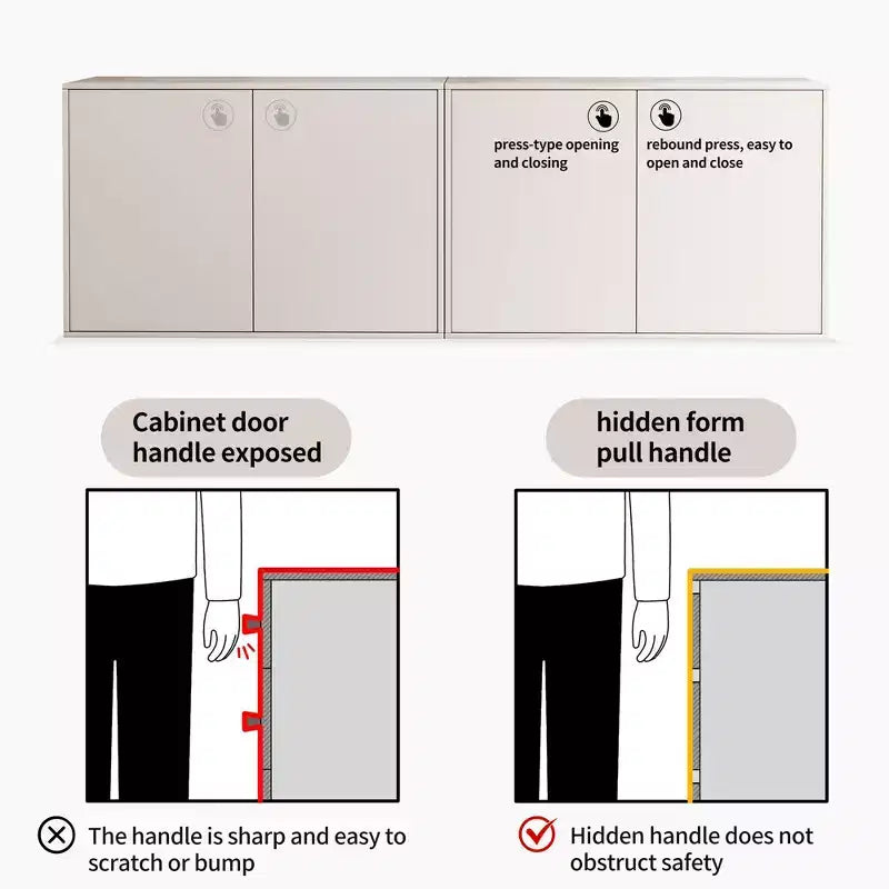 Gaoyangjiaju Cassettiera Moderna color Crema da 80 cm con 3 Cassetti con Apertura a Pressione, Comodino Piccolo per Camera da Letto, Armadietto Contenitore